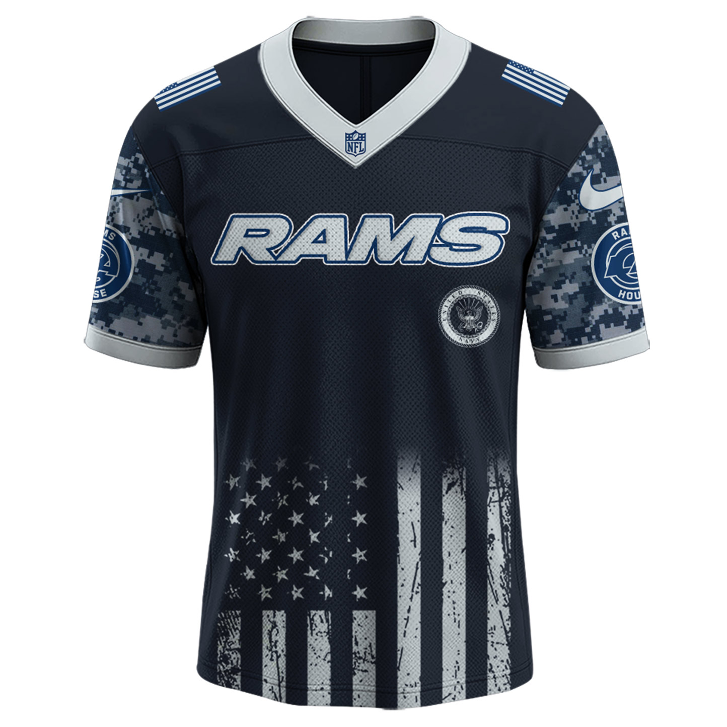 Los Angeles Rams NFL x 250 U.S. Navy 250th Birthday Celebration Jersey Los Angeles Rams NFL x 250 U.S. Navy 250th Birthday Celebration Jersey