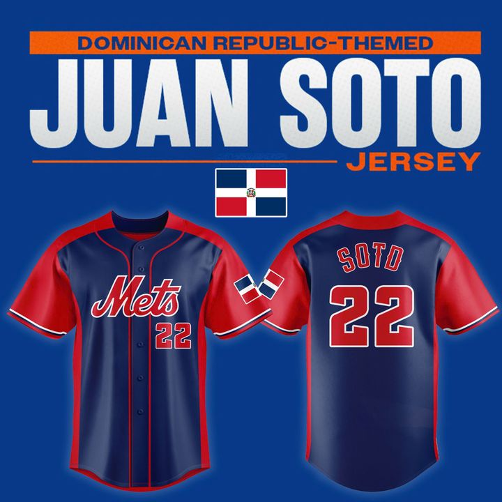 New York Mets Juan Soto Dominican Republic -Themed Jersey New York Mets Juan Soto Dominican Republic -Themed Jersey