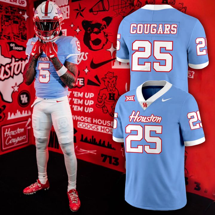 Houston Cougars Special New 2025 Season Football Jersey - Blue Houston Cougars Special New 2025 Season Football Jersey - Blue