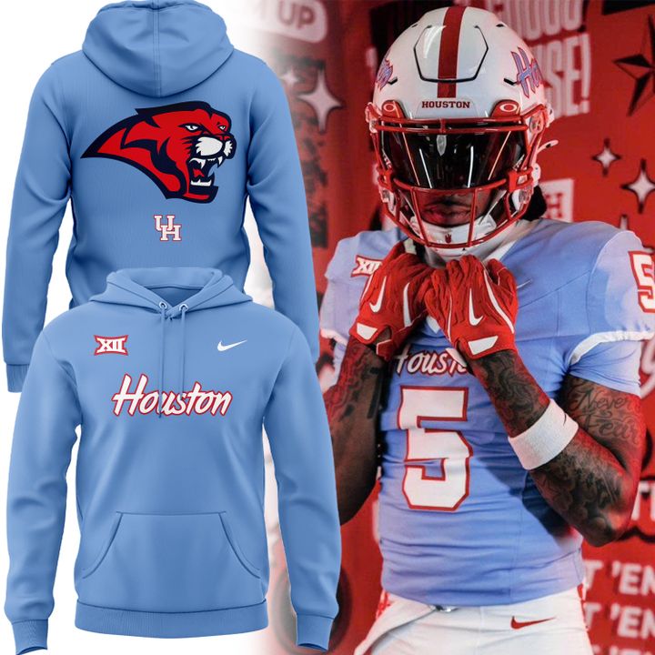 Houston Cougars 2025 Old Logo Blue Hoodie Houston Cougars 2025 Old Logo Blue Hoodie