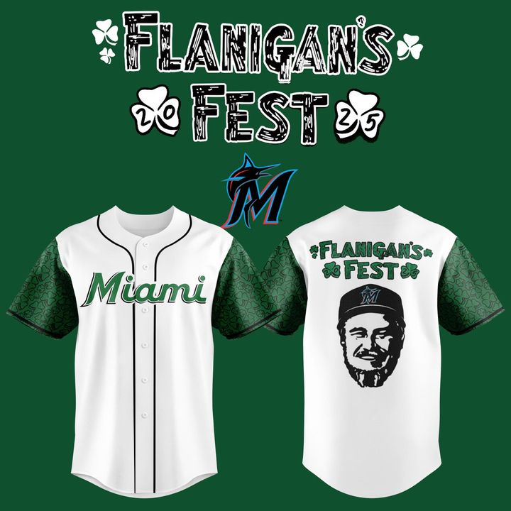 Miami Marlins Flanigan's Fest 25 Special Edition Baseball Jersey Miami Marlins Flanigan's Fest 25 Special Edition Baseball Jersey