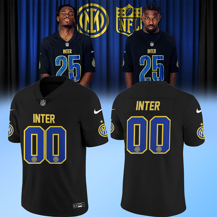 Inter Milan 2025 Soccer x NFL Game Limited Edition Football Jersey Inter Milan 2025 Soccer x NFL Game Limited Edition Football Jersey