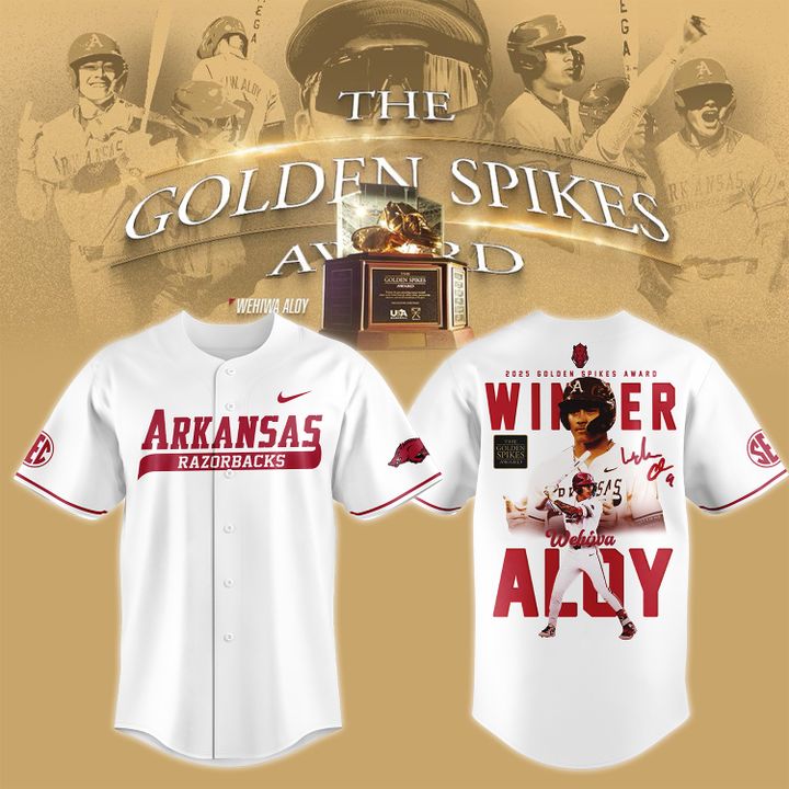 Arkansas Razorbacks Wehiwa Kapahulehua Aloy 2025 Golden Spikes Award Winner Jersey Arkansas Razorbacks Wehiwa Kapahulehua Aloy 2025 Golden Spikes Award Winner Jersey