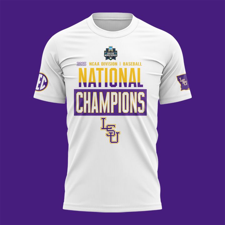 LSU Tigers 2025 NCAA Baseball Men's College World Series Champions T-Shirt LSU Tigers 2025 NCAA Baseball Men's College World Series Champions T-Shirt
