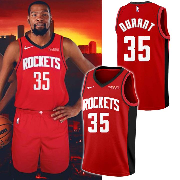 Houston Rockets x Kevin Durant 35 Special Red Basketball Jersey Houston Rockets x Kevin Durant 35 Special Red Basketball Jersey