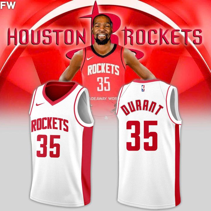 Houston Rockets x Kevin Durant 35 Limited Edition White Basketball Jersey Houston Rockets x Kevin Durant 35 Limited Edition White Basketball Jersey