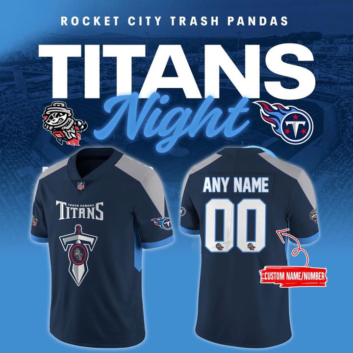Rocket City Trash Panda x Tennessee Titans Night Football Jersey Rocket City Trash Panda x Tennessee Titans Night Football Jersey