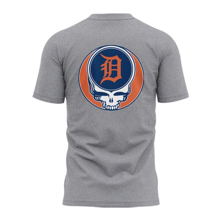 Detroit Tigers Grateful Dead Night Special Grey Tee Detroit Tigers Grateful Dead Night Special Grey Tee
