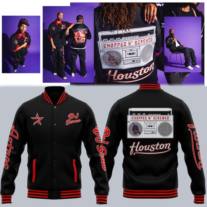 Houston Astros x DJ Screw Day "Chopped n Screwed" Baseball Jacket Houston Astros x DJ Screw Day "Chopped n Screwed" Baseball Jacket