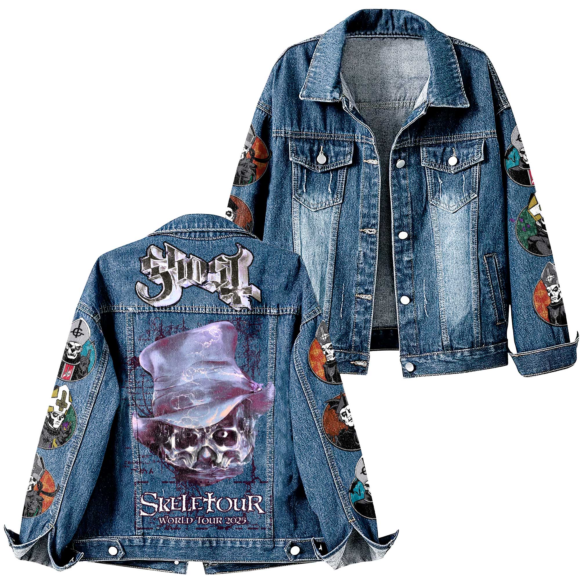 Ghost Band "Skelf Tour World Tour 2025" Denim Jacket Ghost Band "Skelf Tour World Tour 2025" Denim Jacket