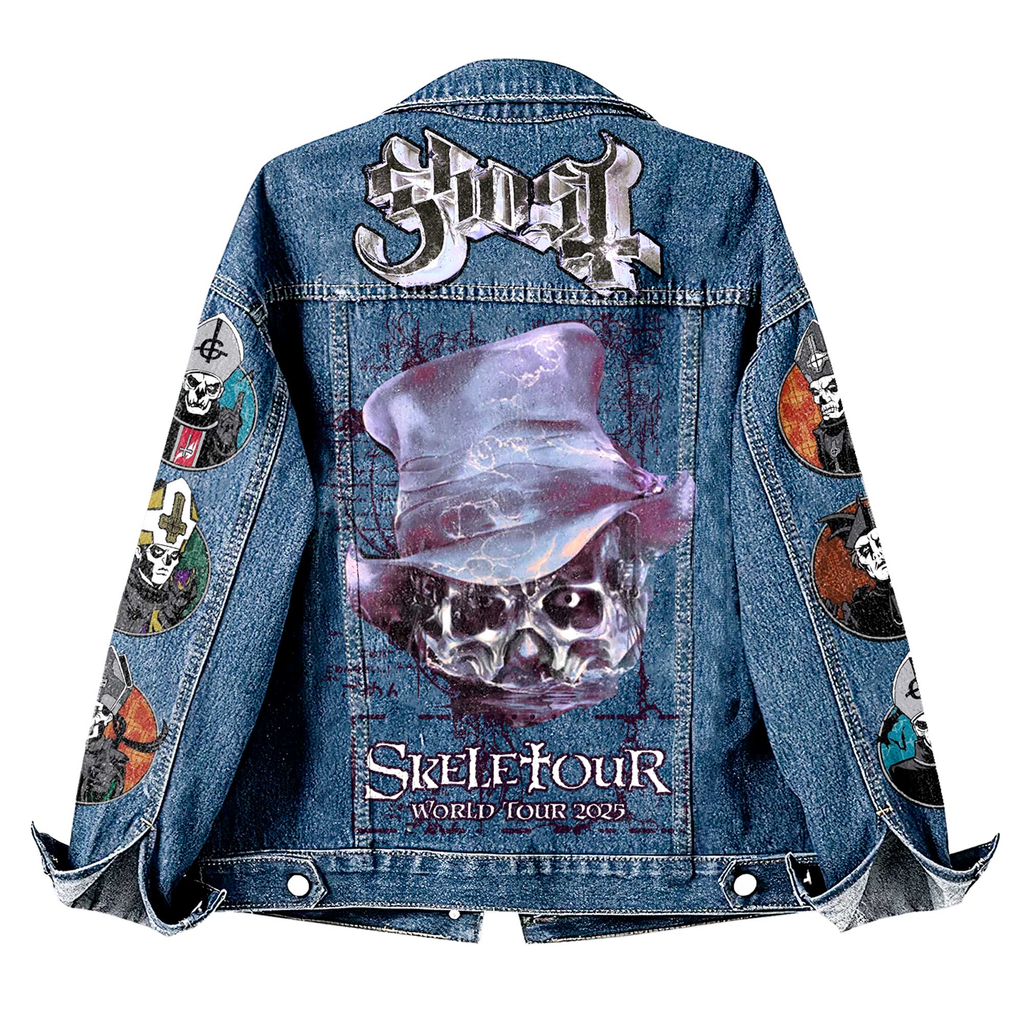 Ghost Band "Skelf Tour World Tour 2025" Denim Jacket Ghost Band "Skelf Tour World Tour 2025" Denim Jacket