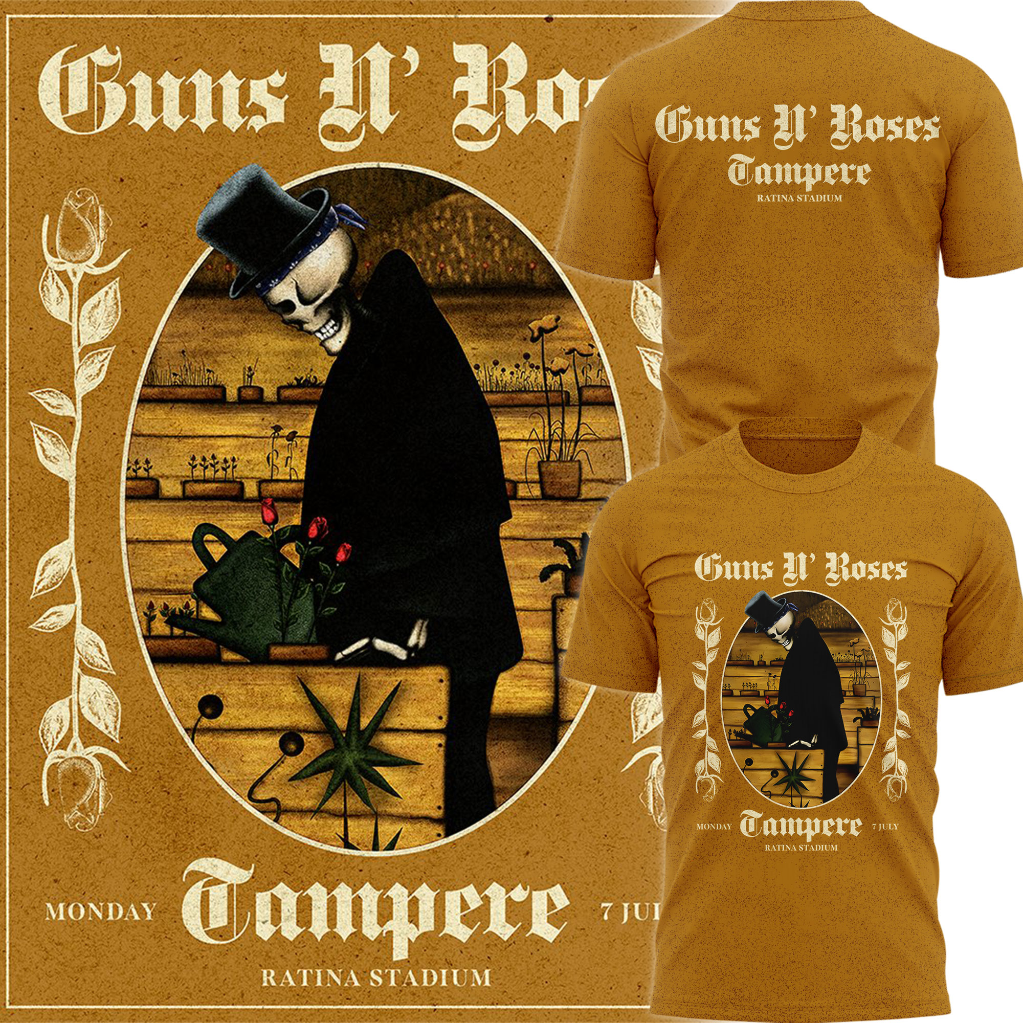 Guns N' Roses World Tour at Tampere Special T-Shirt for Fans Guns N' Roses World Tour at Tampere Special T-Shirt for Fans