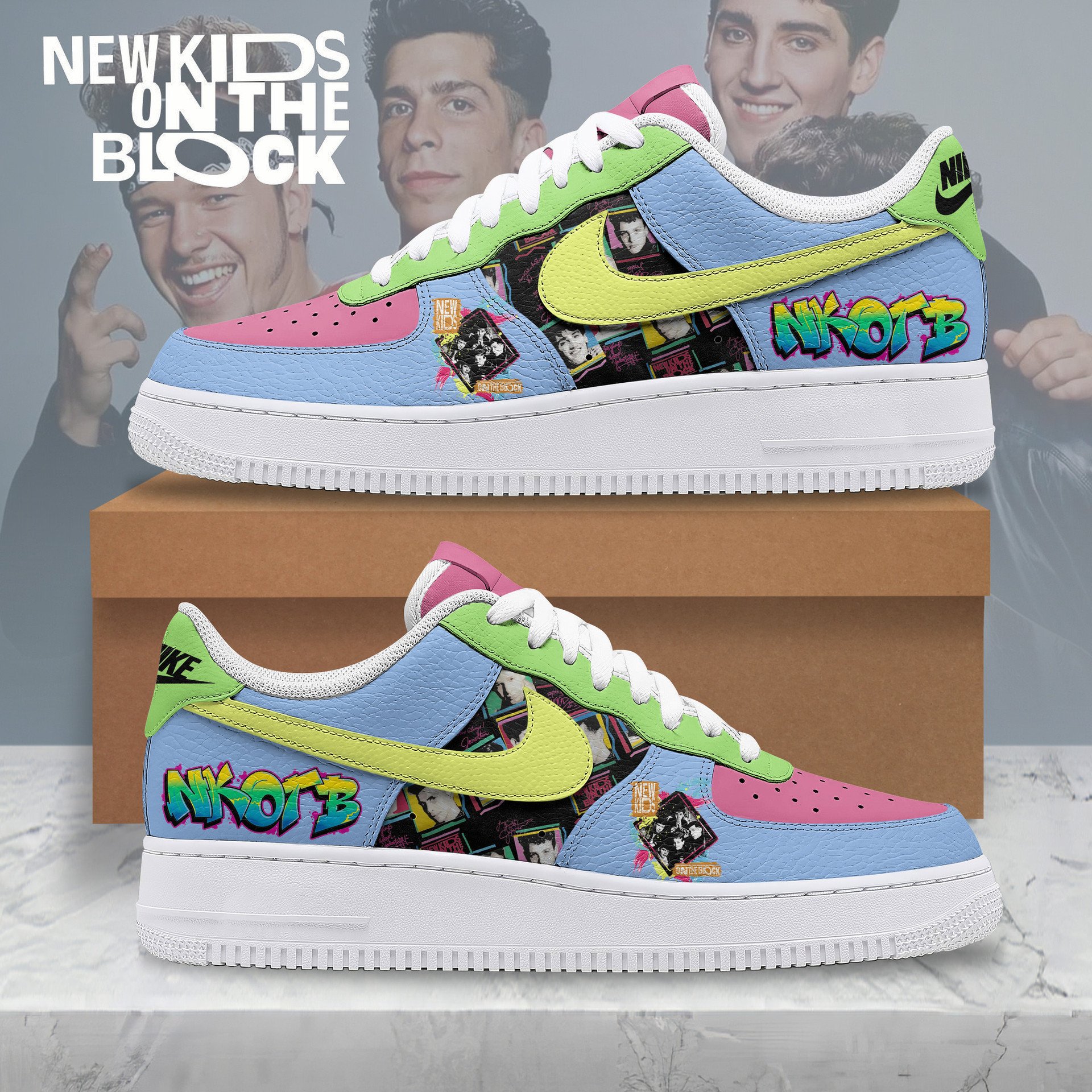 New Kids on the Block "NKOTB" Air Force 1 Sneakers New Kids on the Block "NKOTB" Air Force 1 Sneakers