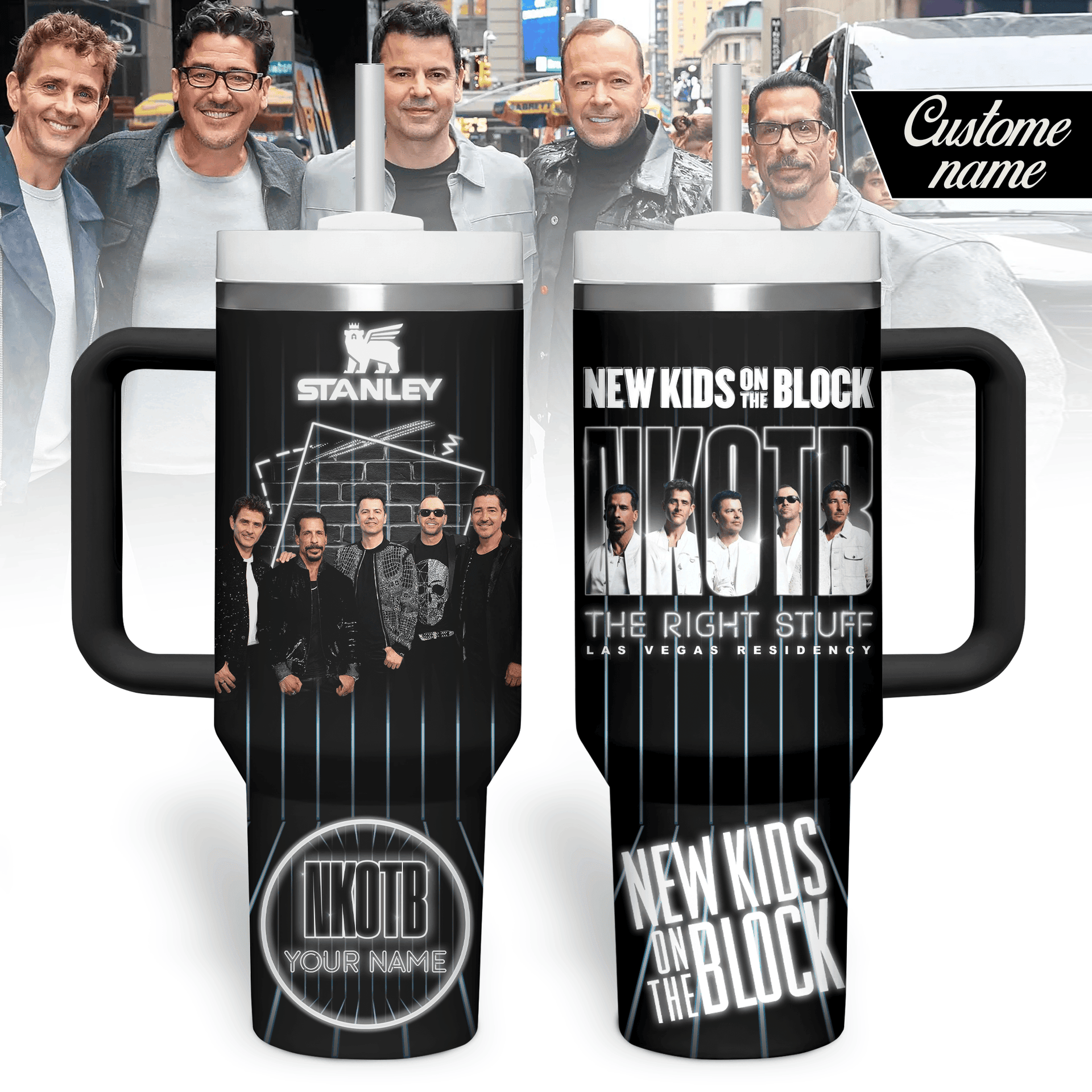 New Kids on the Block New 2025 Black Stanley Tumbler New Kids on the Block New 2025 Black Stanley Tumbler