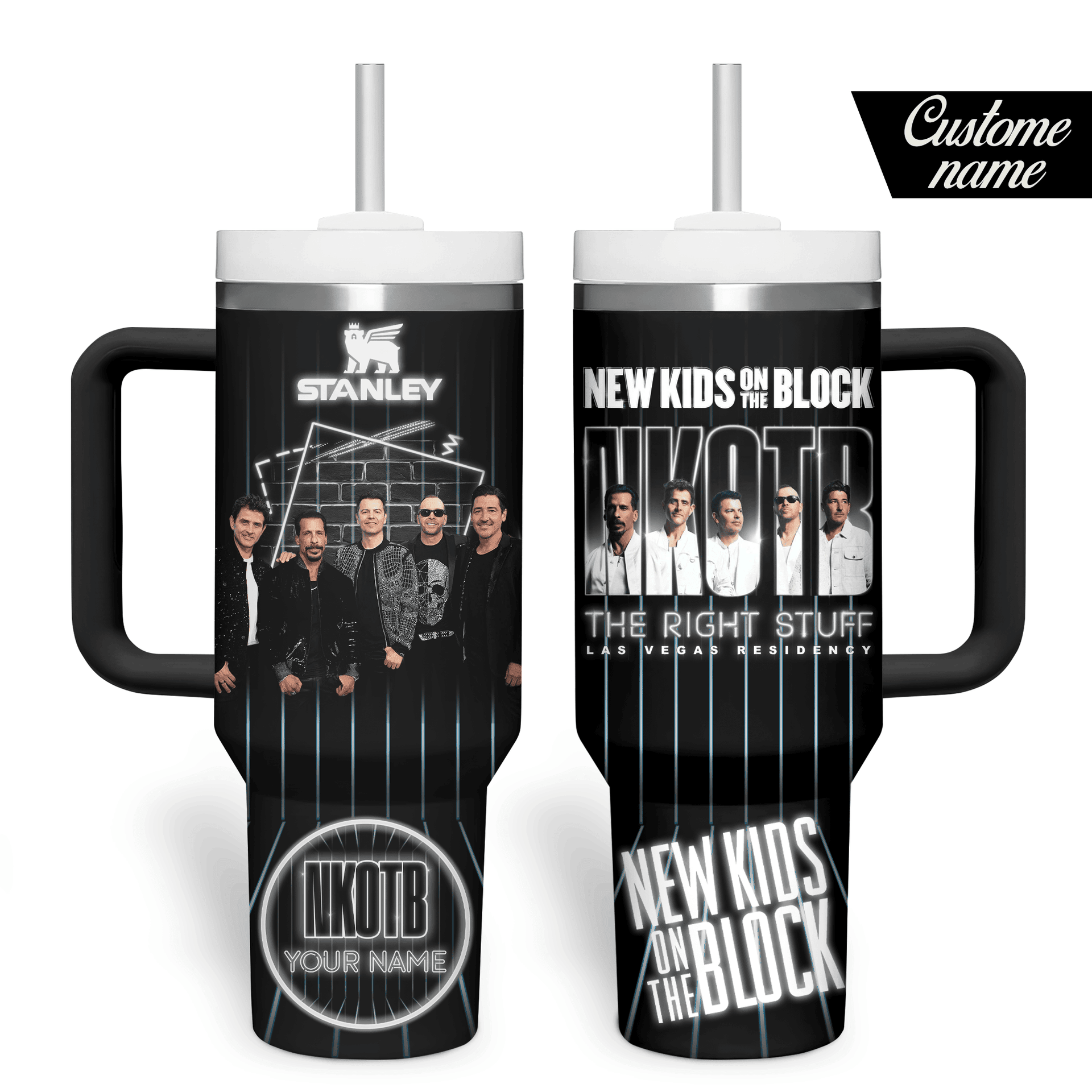 New Kids on the Block New 2025 Black Stanley Tumbler New Kids on the Block New 2025 Black Stanley Tumbler