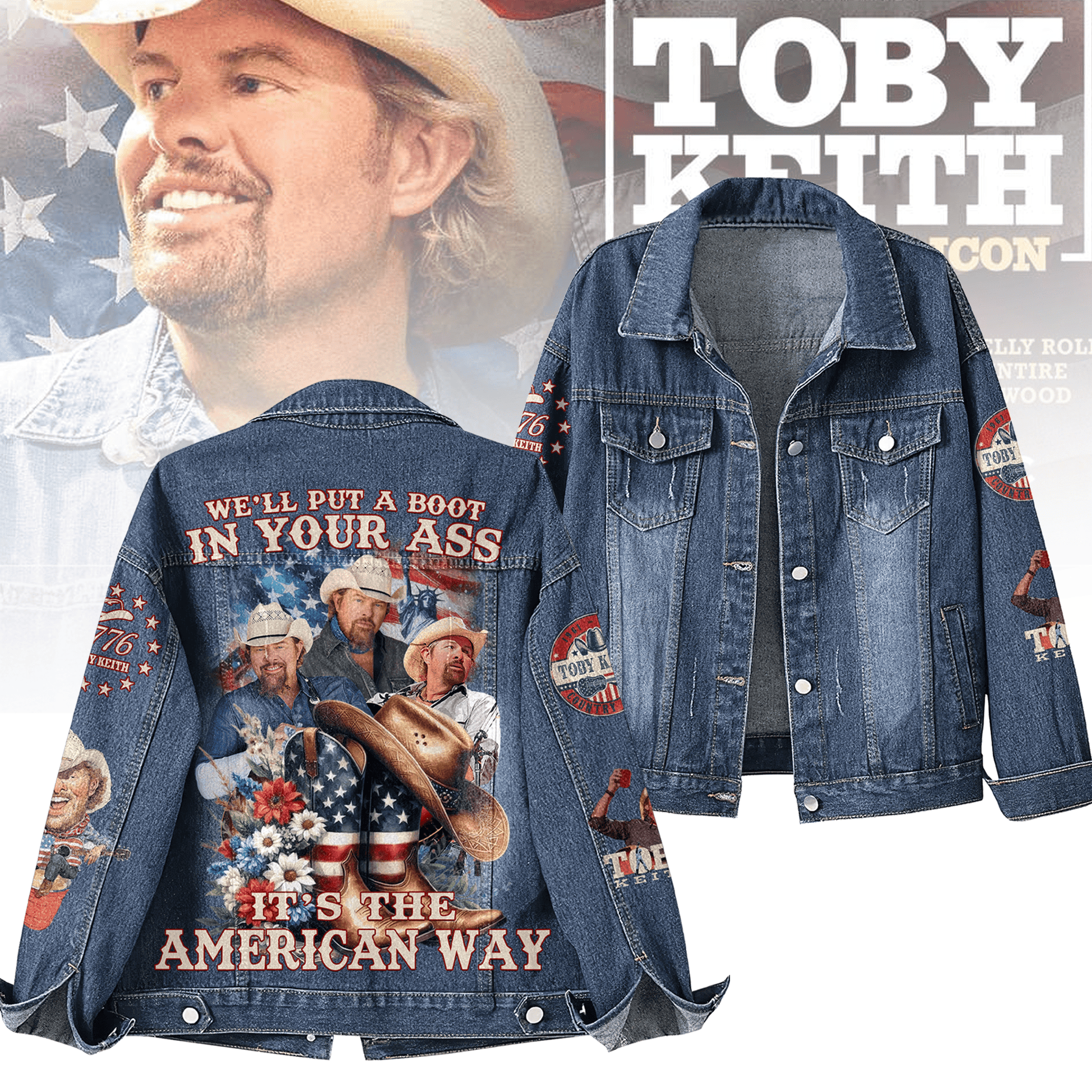 "TOBY KEITH - COUNTRY ICON" 2025 Limited Edition Denim Jacket "TOBY KEITH - COUNTRY ICON" 2025 Limited Edition Denim Jacket