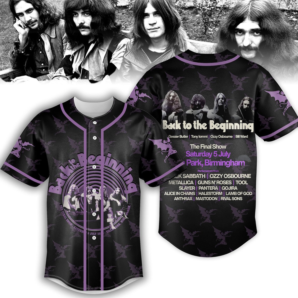 Black Sabbath "Back To The Beginning" 2025 Baseball Jersey Black Sabbath "Back To The Beginning" 2025 Baseball Jersey