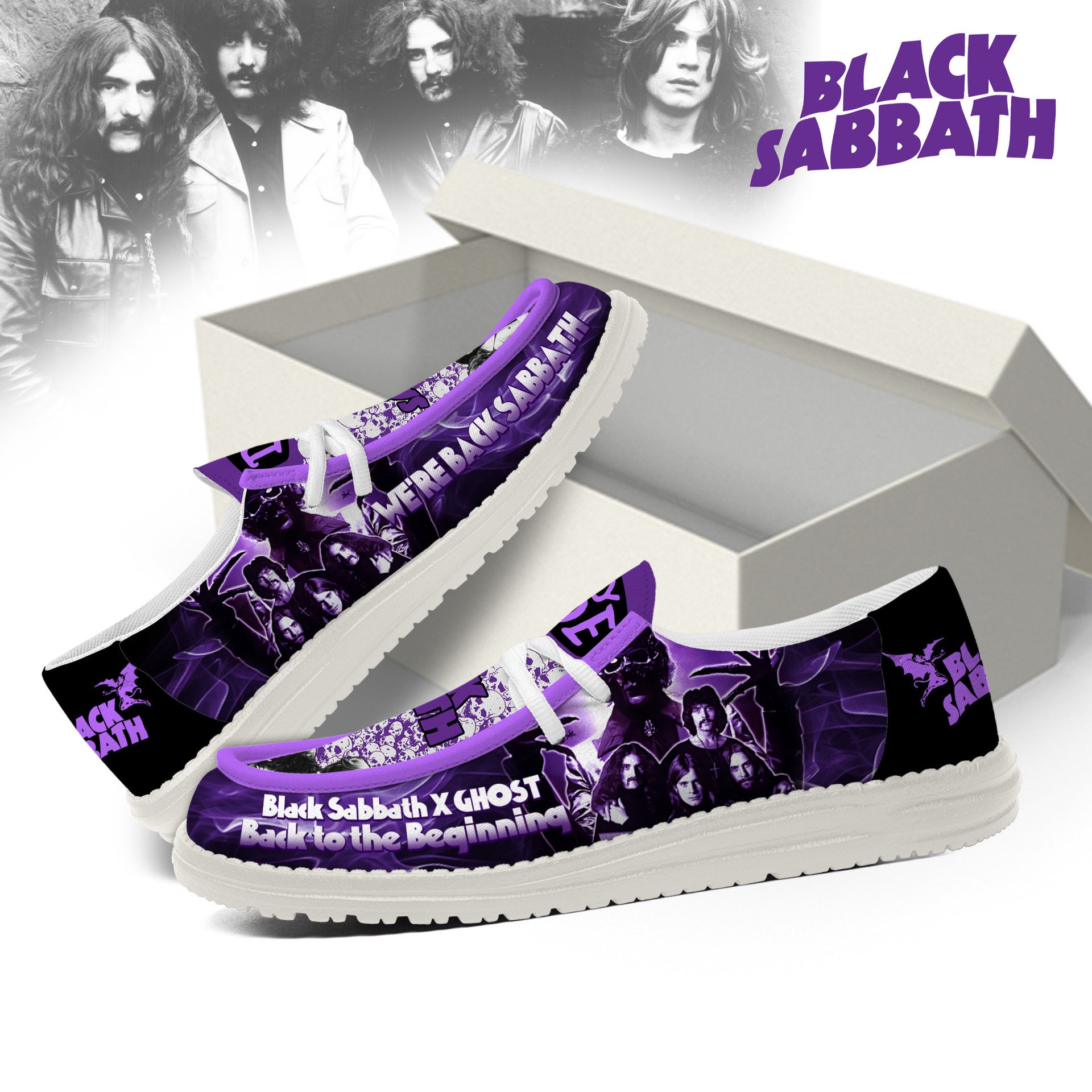 Black Sabbath "Back To The Beginning" 2025 Hey Dudes Shoes Black Sabbath "Back To The Beginning" 2025 Hey Dudes Shoes