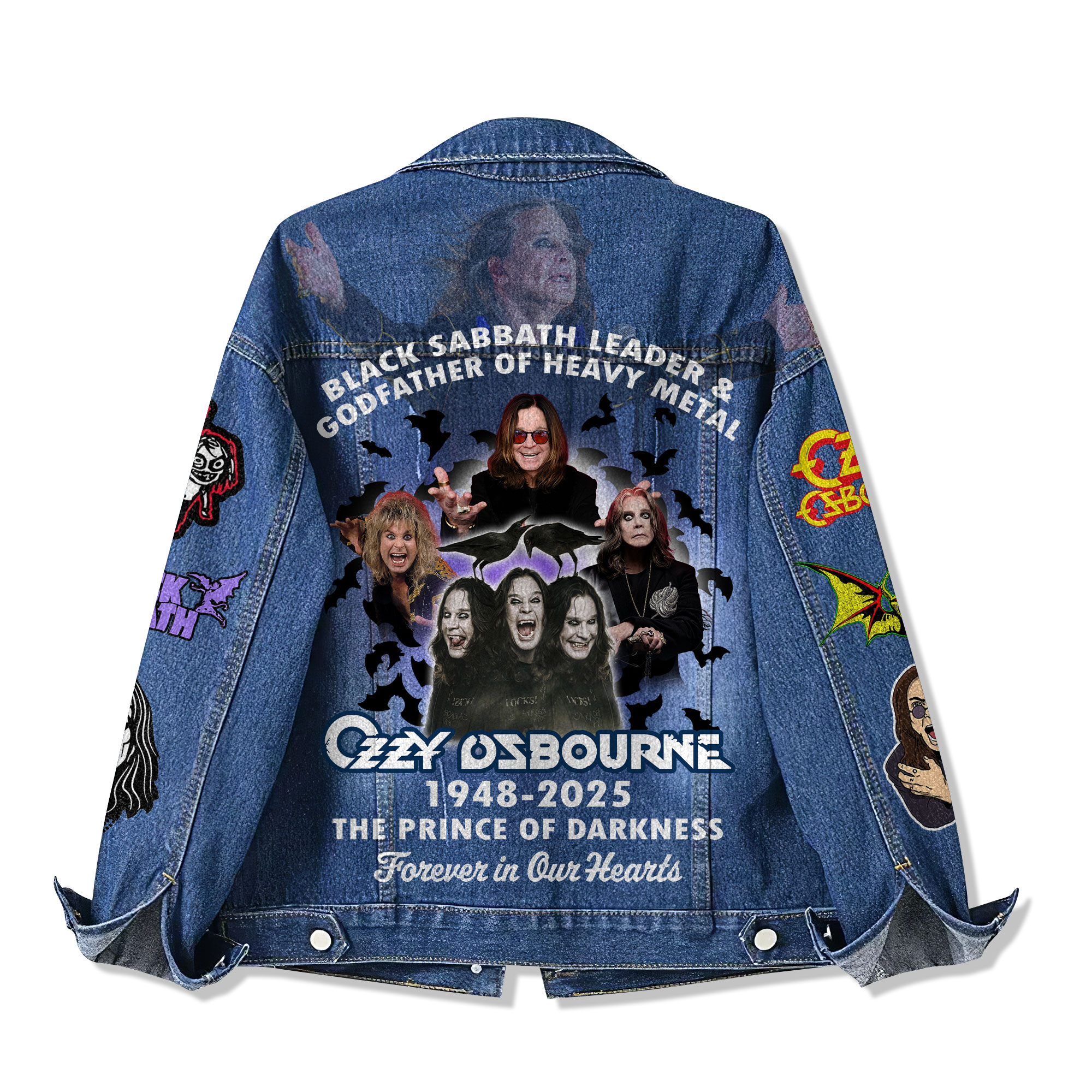 Ozzy Osbourne Prince Of Darkness Forever In Our Hearts Denim Jacket Ozzy Osbourne Prince Of Darkness Forever In Our Hearts Denim Jacket