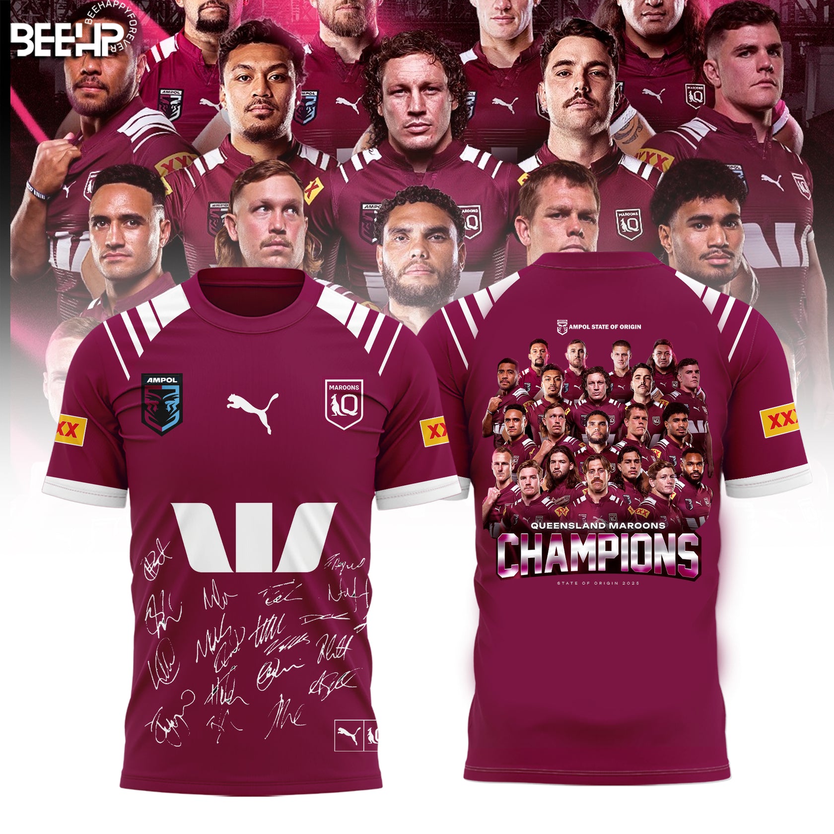 Queensland Maroons State of Origin 2025 Champions T-Shirt Queensland Maroons State of Origin 2025 Champions T-Shirt