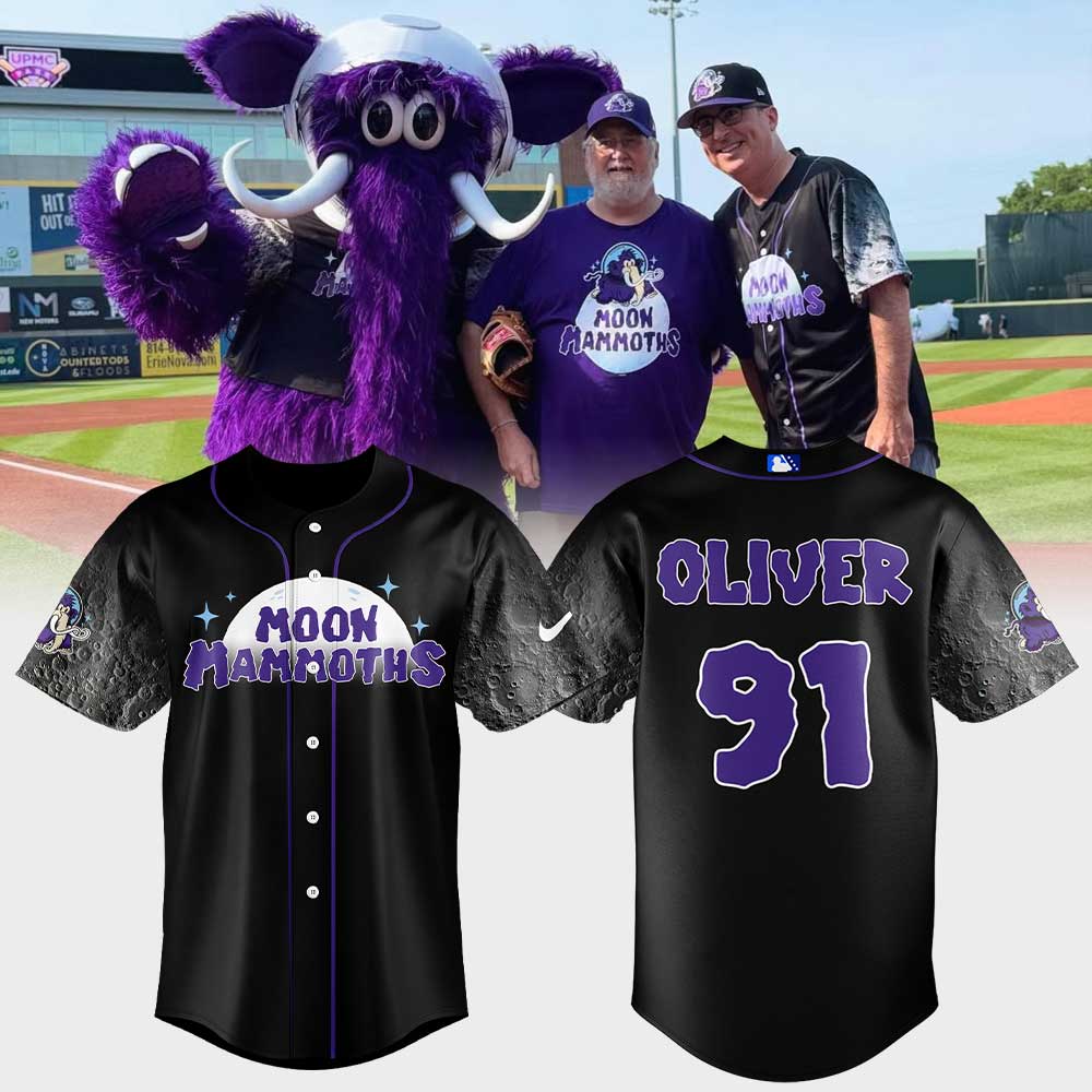 Erie Moon Mammoths John Oliver Limited Edition Baseball Jersey Erie Moon Mammoths John Oliver Limited Edition Baseball Jersey