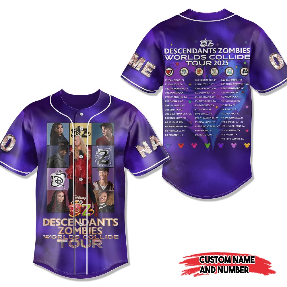 Disney Descendants x Zombies: Worlds Collide Tour Baseball Jersey - Image 2