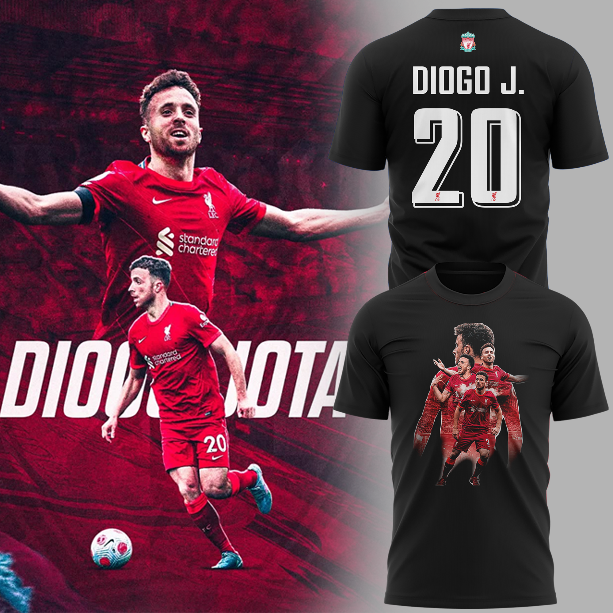 Diogo Jota Commemorative Shirt Liverpool FC Always Love You Black Shirt Diogo Jota Commemorative Shirt Liverpool FC Always Love You Black Shirt