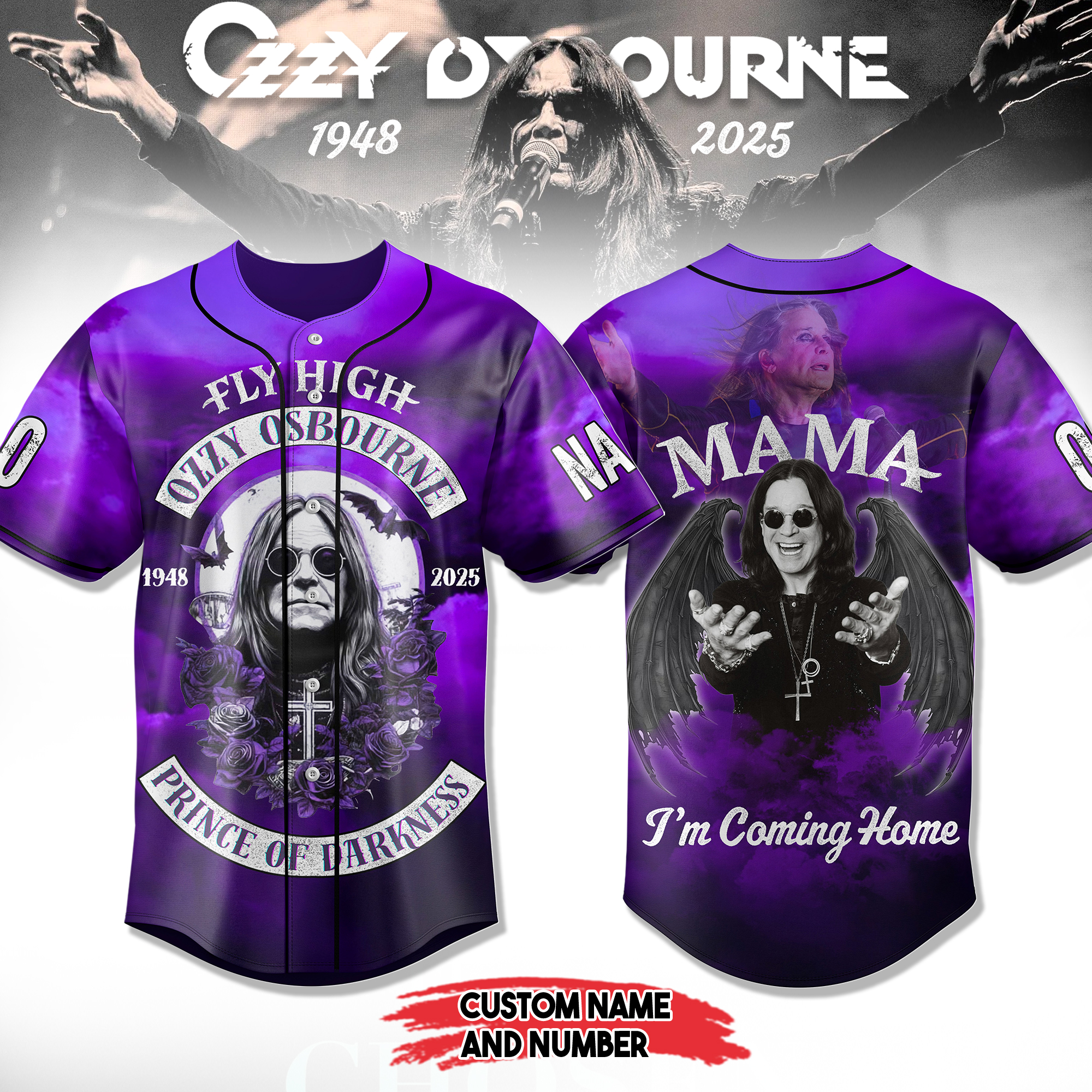 Ozzy Osbourne Mama I'm Coming Home Limited Baseball Jersey Ozzy Osbourne Mama I'm Coming Home Limited Baseball Jersey