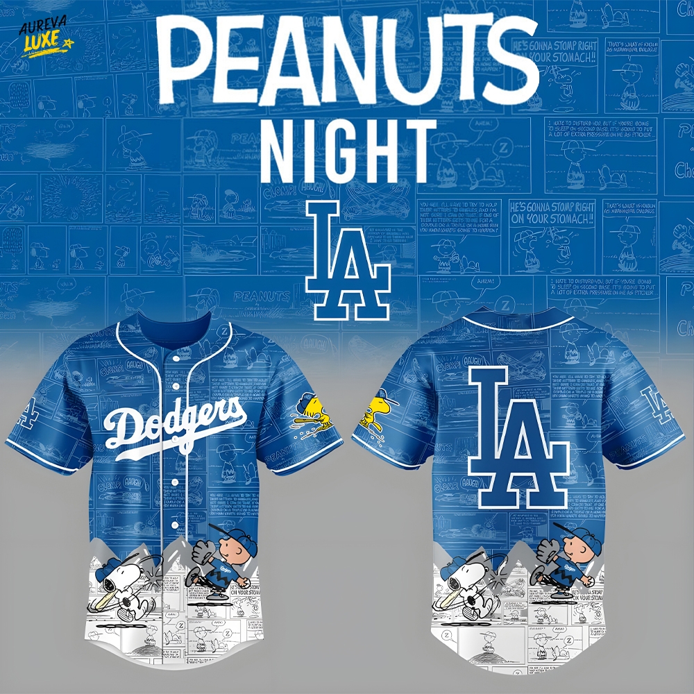 75th Anniversary Snoopy Los Angeles Dodgers Peanuts Special Baseball Jersey 75th Anniversary Snoopy Los Angeles Dodgers Peanuts Special Baseball Jersey