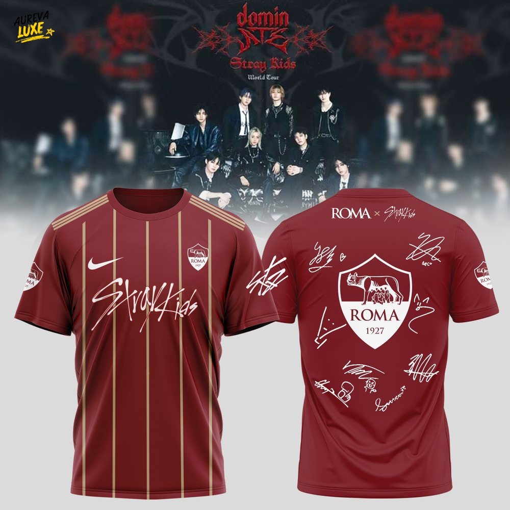 AS Roma x Stray Kids DominATE World Tour 2025 Shirt AS Roma x Stray Kids DominATE World Tour 2025 Shirt