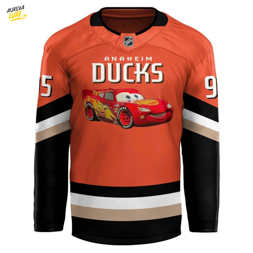 Anaheim Ducks x Lightning McQueen Special Edition Hockey Jersey Anaheim Ducks x Lightning McQueen Special Edition Hockey Jersey