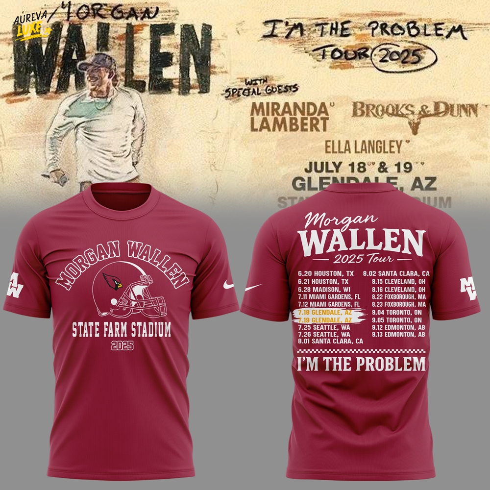 Arizona Cardinals x Morgan Wallen 2025 Tour Tee Arizona Cardinals x Morgan Wallen 2025 Tour Tee