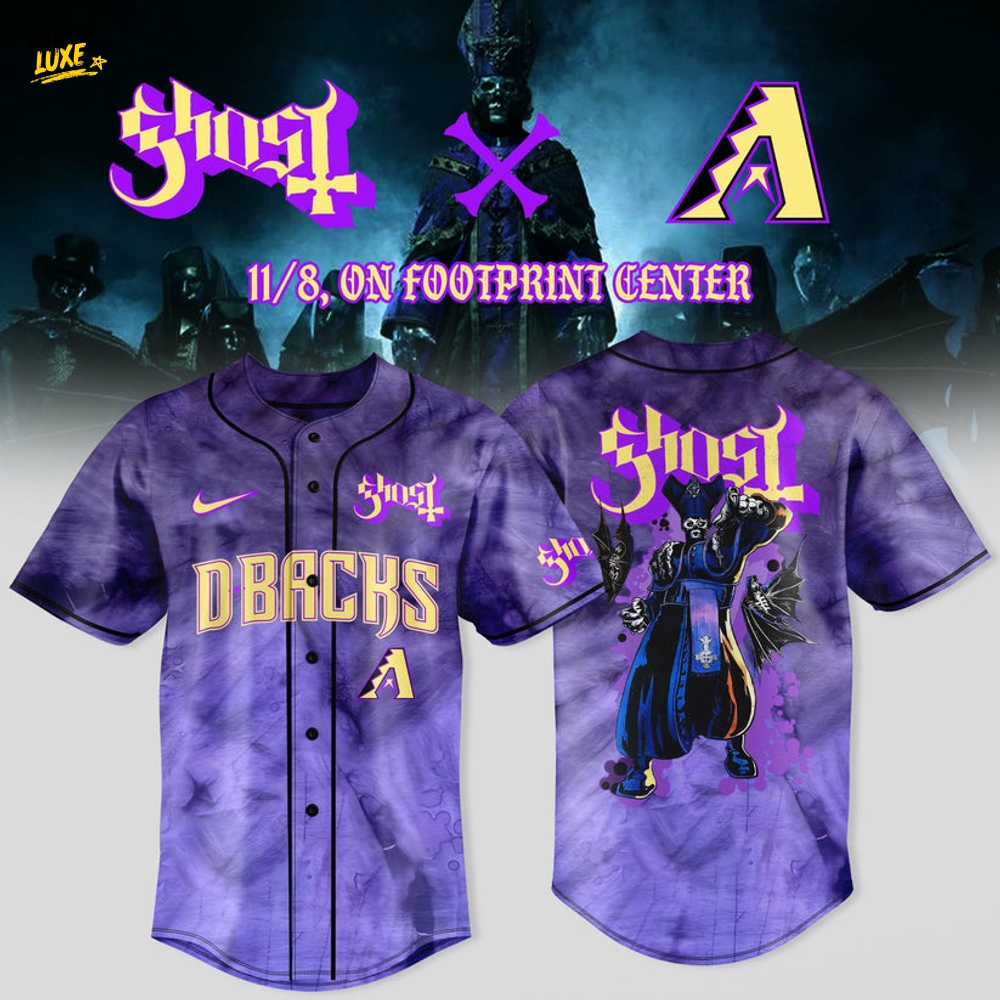 Arizona Diamondbacks x Ghost Band World Tour 2025 Purple Baseball Jersey Arizona Diamondbacks x Ghost Band World Tour 2025 Purple Baseball Jersey