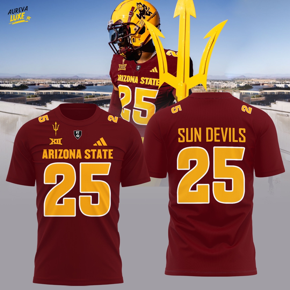 Arizona State Sun Devils 25 Special New Red Tee Arizona State Sun Devils 25 Special New Red Tee
