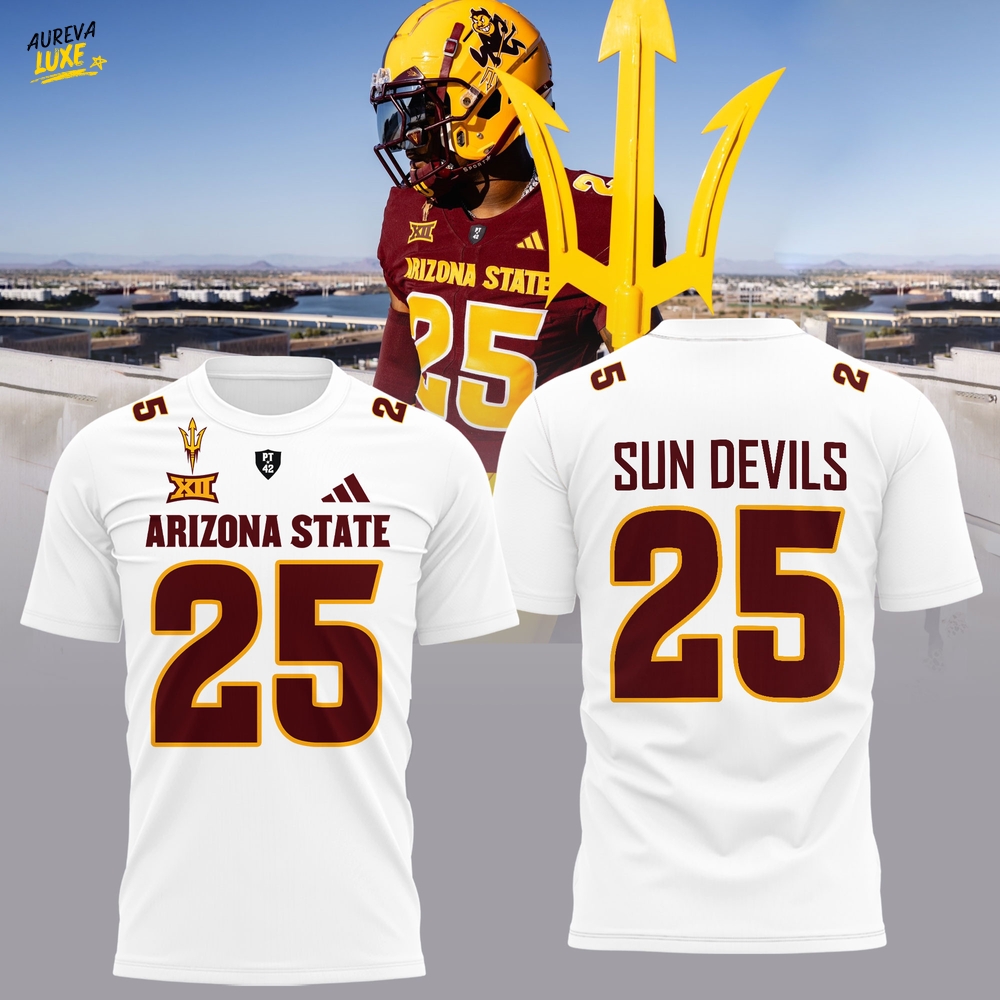 Arizona State Sun Devils 25 Special New White Tee Arizona State Sun Devils 25 Special New White Tee