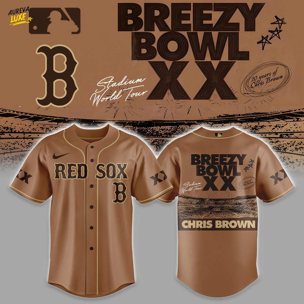 Boston Red Sox x Breezy Bowl XX Special Baseball Jersey - Brown Boston Red Sox x Breezy Bowl XX Special Baseball Jersey - Brown