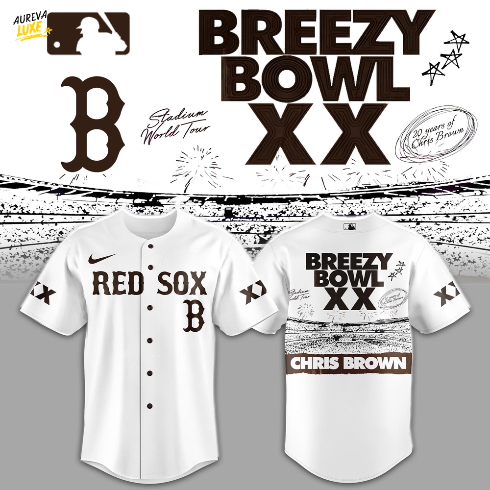 Boston Red Sox x Breezy Bowl XX Special Baseball Jersey - White Boston Red Sox x Breezy Bowl XX Special Baseball Jersey - White