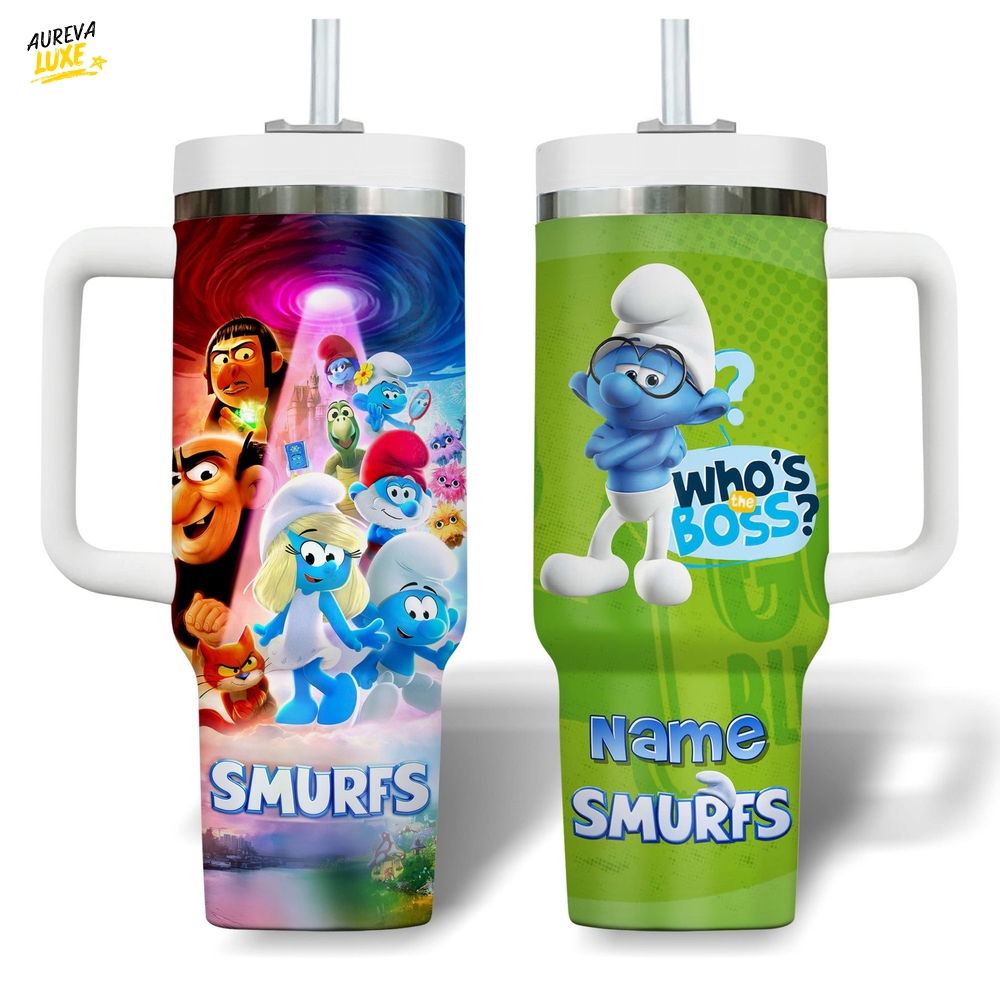 Brainy Smurf x The Smurfs Movie 2025 Tumbler With Handle 40oz Brainy Smurf x The Smurfs Movie 2025 Tumbler With Handle 40oz