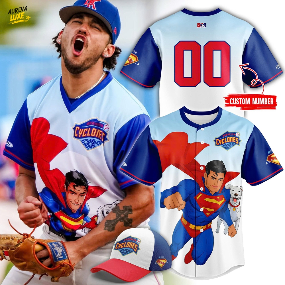 Brooklyn Cyclones Superman Night 2025 Special Edition Baseball Jersey Brooklyn Cyclones Superman Night 2025 Special Edition Baseball Jersey