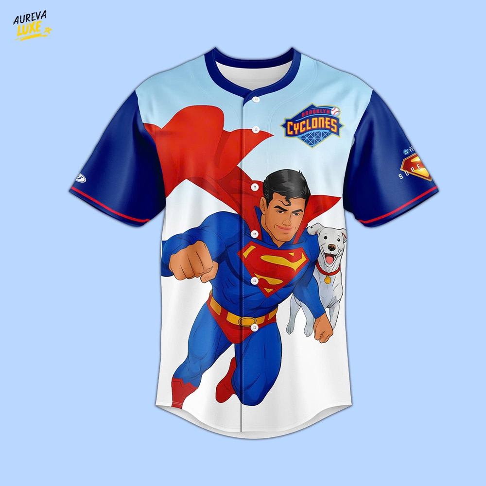 Brooklyn Cyclones Superman Night 2025 Special Edition Baseball Jersey Brooklyn Cyclones Superman Night 2025 Special Edition Baseball Jersey