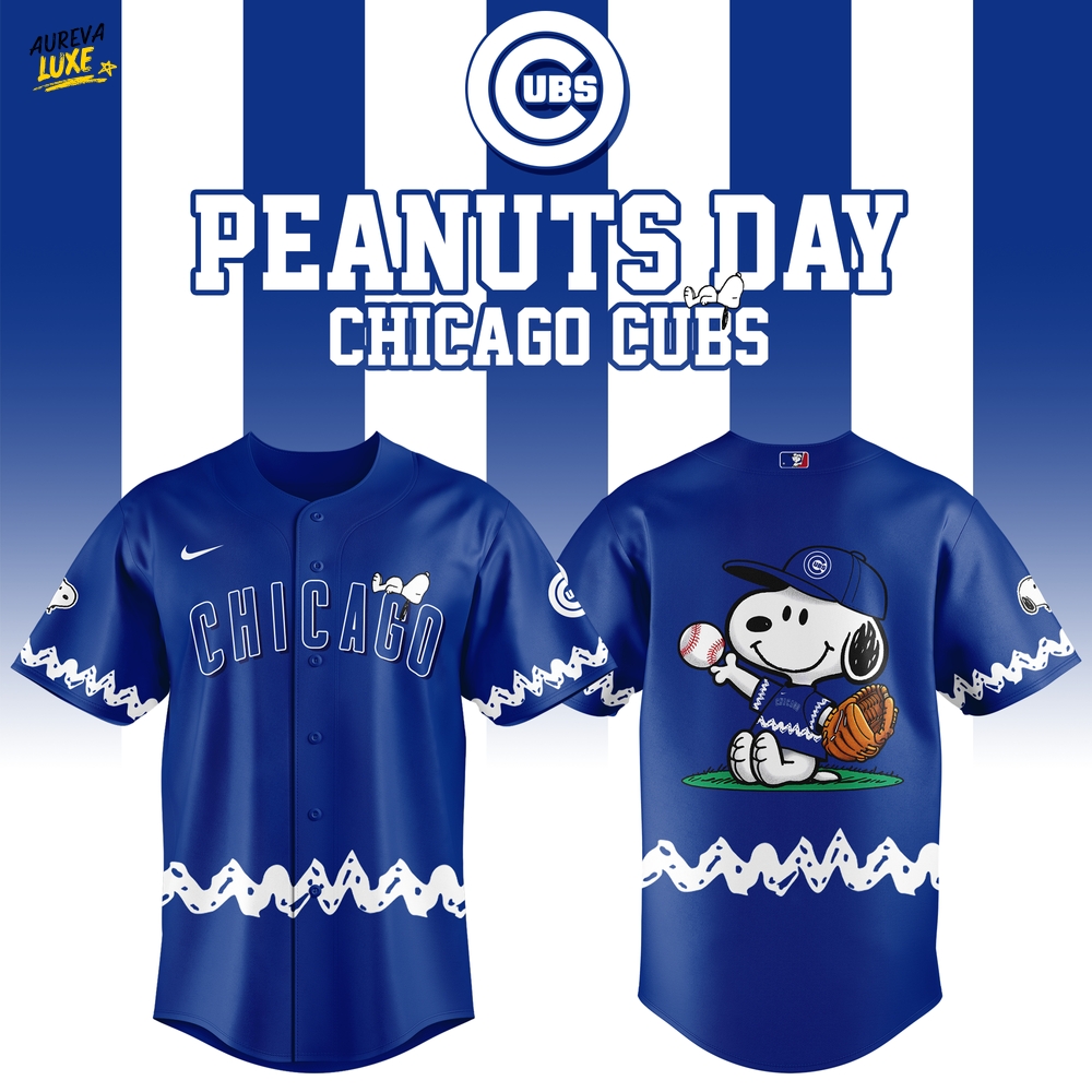 Chicago Cubs x Peanuts Day 2025 Baseball Jersey - Blue Chicago Cubs x Peanuts Day 2025 Baseball Jersey - Blue