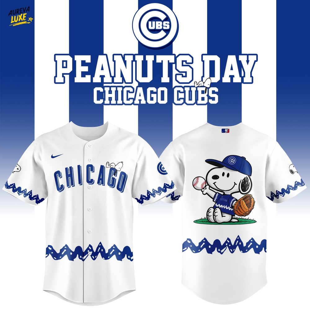 Chicago Cubs x Peanuts Day 2025 Baseball Jersey - White Chicago Cubs x Peanuts Day 2025 Baseball Jersey - White