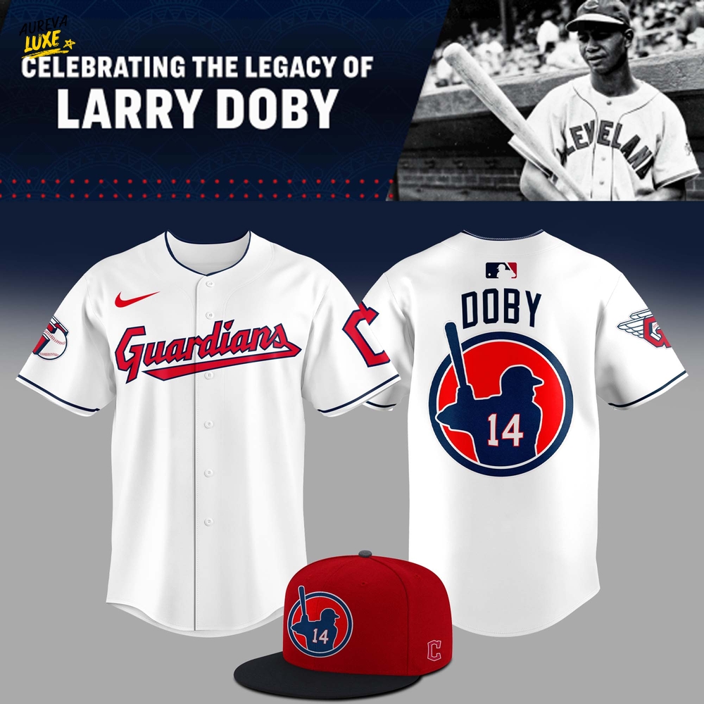 Cleveland Guardians Larry Doby Day 2025 Baseball Jersey - White Cleveland Guardians Larry Doby Day 2025 Baseball Jersey - White