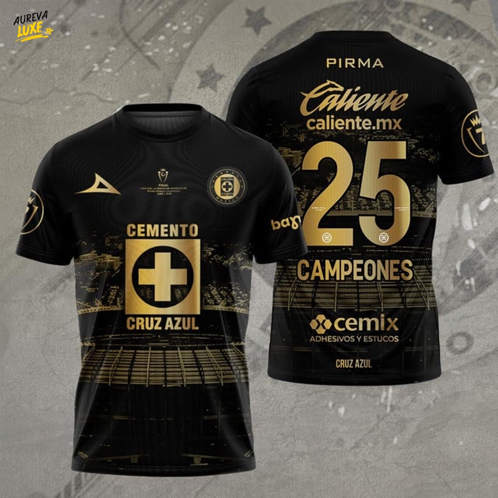 Cruz Azul Football Campeones Concacaf Champions Cup Torneo 2025 3D Tshirt Cruz Azul Football Campeones Concacaf Champions Cup Torneo 2025 3D Tshirt