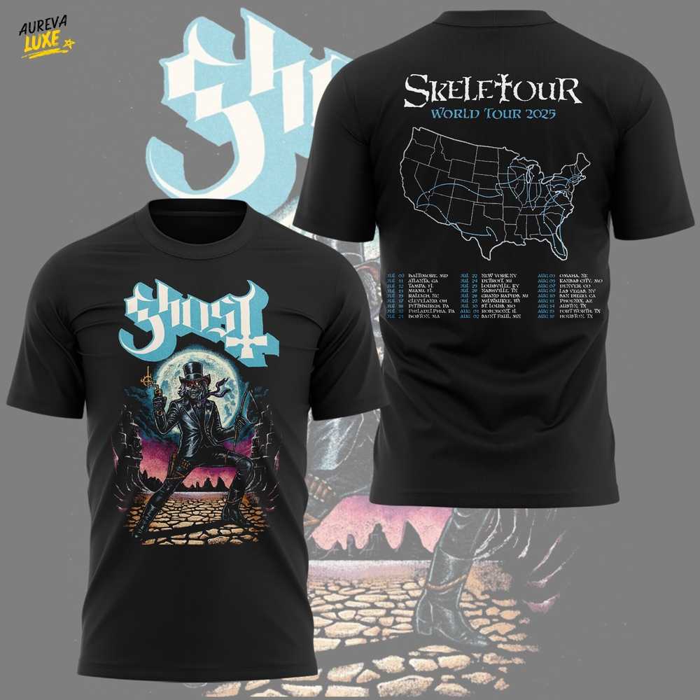 Ghost “The SKELETOUR” 2025 Black Tour Tee Ghost “The SKELETOUR” 2025 Black Tour Tee