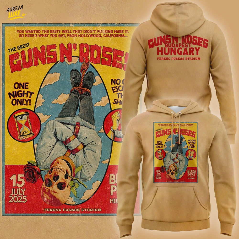 Guns n Rose World Tour at Budapest "Thank you for rockin' with us" Hoodie Guns n Rose World Tour at Budapest "Thank you for rockin' with us" Hoodie