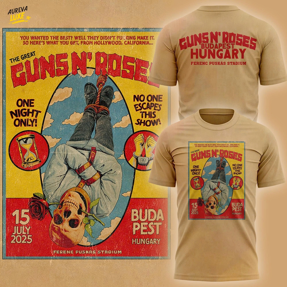 Guns n Rose World Tour at Budapest "Thank you for rockin' with us" Tee Guns n Rose World Tour at Budapest "Thank you for rockin' with us" Tee