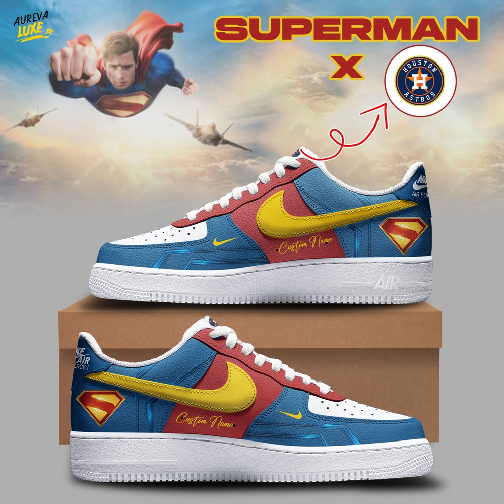 Houston Astros x Superman Custom Name 2025 Air Force 1 Shoes Houston Astros x Superman Custom Name 2025 Air Force 1 Shoes