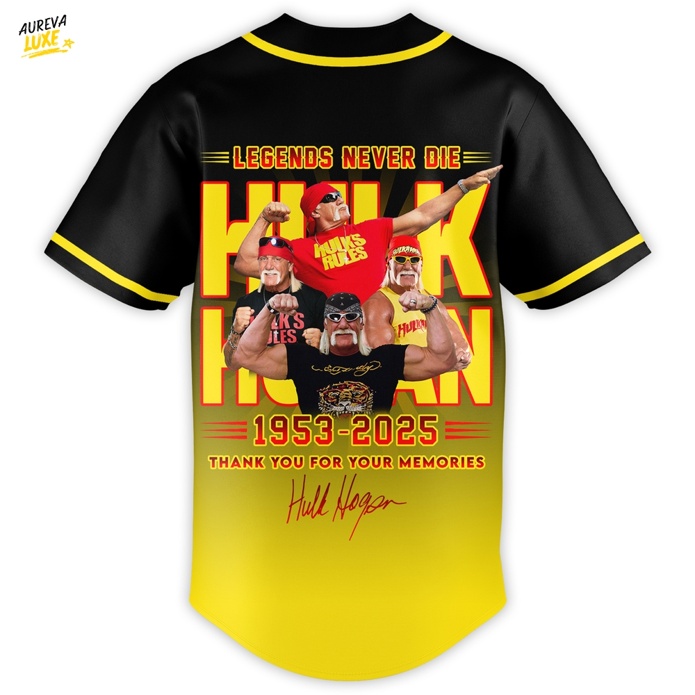 Hulk Hogan "Thank you for the Memories" Special Baseball Jersey Hulk Hogan "Thank you for the Memories" Special Baseball Jersey