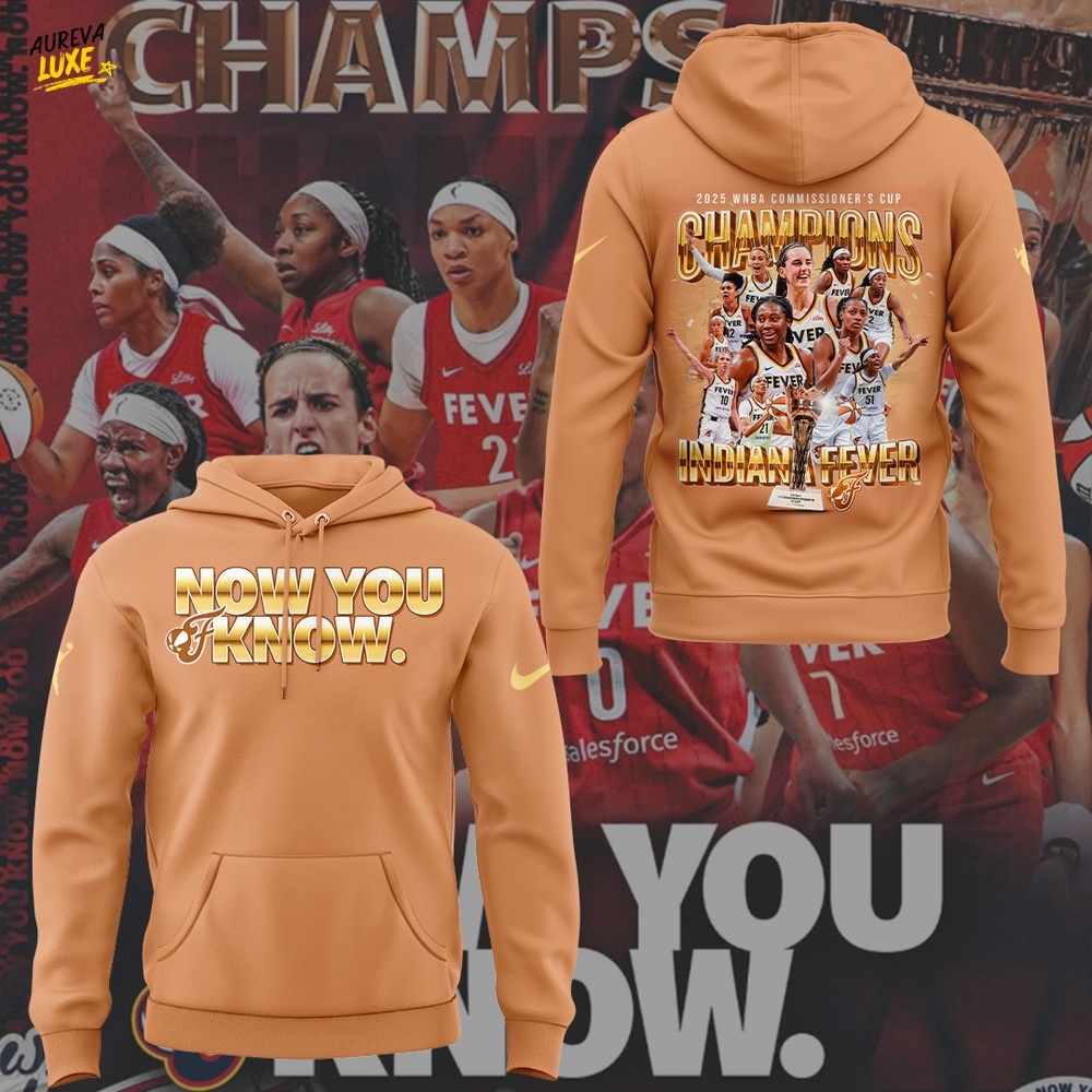 Indiana Fever Champions Commissioner's Cup 2025 Special Edition Orange Hoodie Indiana Fever Champions Commissioner's Cup 2025 Special Edition Orange Hoodie